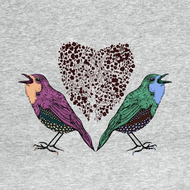 Love Birds by minniemorrisart